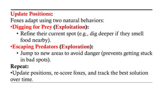 Fox Optimization Algorithm fennec fox optimization algorithm for optimal solution | PDF
