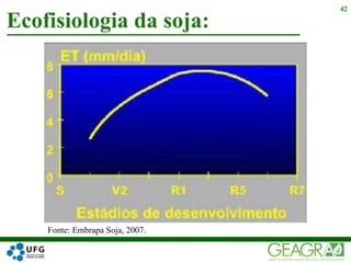 Ecofisiologia da soja:
42
Fonte: Embrapa Soja, 2007.
 
