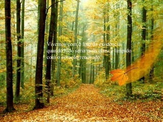 Vivemos com o lixo da existência, quando tudo seria mais claro e límpido com o coração renovado. 