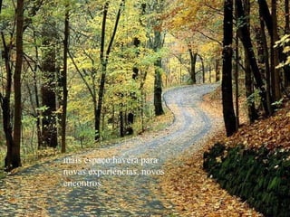 mais espaço haverá para
novas experiências, novos
encontros.
 