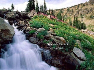 Sua vida é única e
você é único,
 