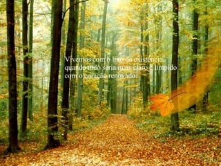 Vivemos com o lixo da existência, quando tudo seria mais claro e límpido com o coração renovado. 