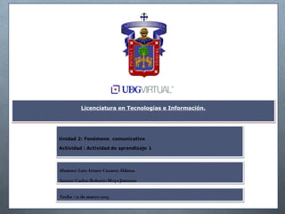 Licenciatura en Tecnologías e Información.
 