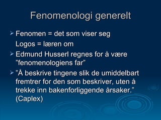 Fenomenologi | PPT