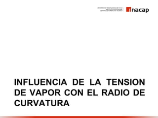 INFLUENCIA DE LA TENSION
DE VAPOR CON EL RADIO DE
CURVATURA
 