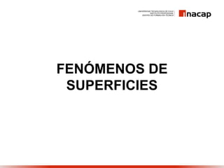 FENÓMENOS DE
SUPERFICIES
 