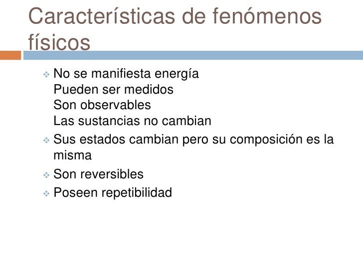 Fenomenos fisicos