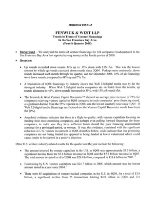 Fenwick Venture Financing Trends Q12009