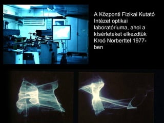 A Központi Fizikai Kutató Intézet optikai laboratóriuma, ahol a kísérleteket elkezdtük Kroó Norberttel 1977-ben 