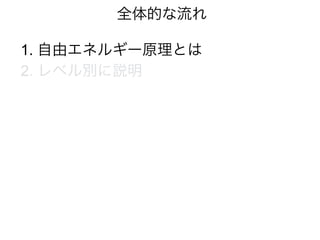 全体的な流れ
1. 自由エネルギー原理とは
2. レベル別に説明
 