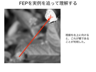 視線を右上に向ける
と、これが蝶である
ことが判明した。
FEPを実例を追って理解する
 