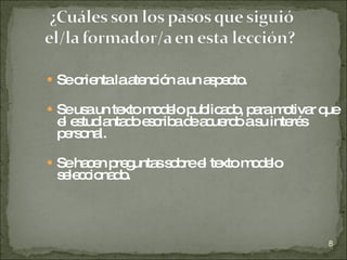  Seo ntalaa nc n aun a p c .
     rie    te ió      s e to

 Seus un te m d lo p lic d , p ram tiva q
      a     xto o e ub a o a       o r ue
 e e tud nta oe c ad a ue oas inte s
  l s ia d s rib e c rd      u    ré
 p rs na
  e o l.

 Seha e p g
      c n re unta s b e te m d lo
                 s o re l xto o e
 s le c na o
  e c io d .



                                        8
 