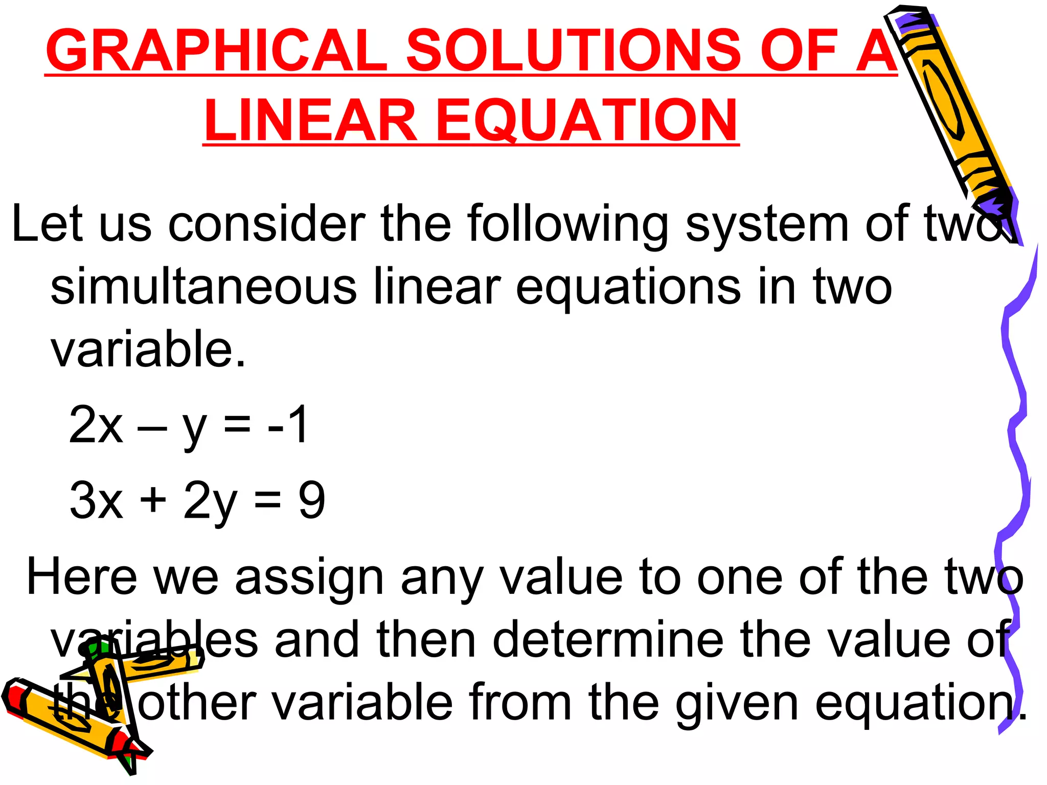 Maths ppt linear equations in two variables | PPT