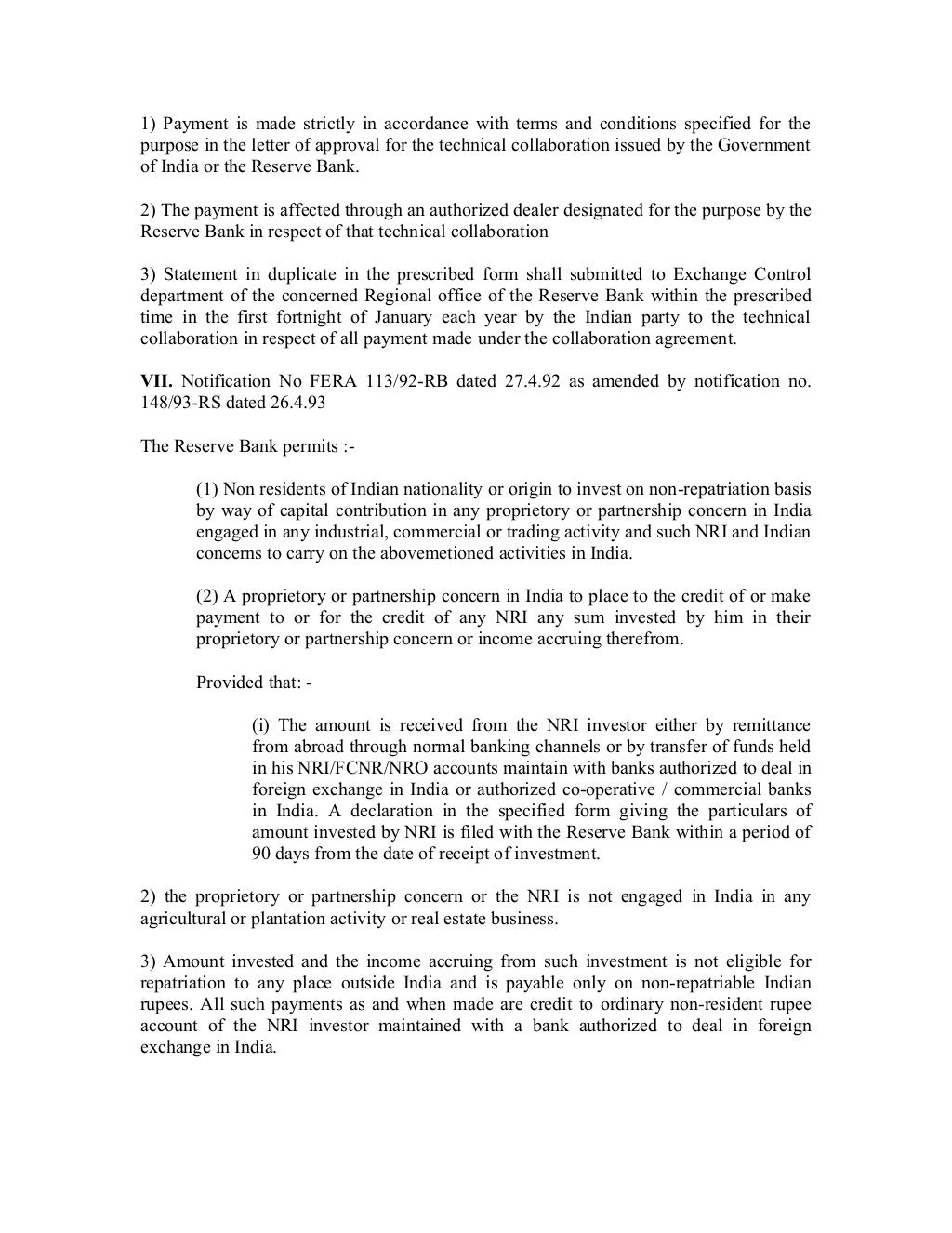 FERA FOREIGN EXCHANGE REGULATION ACT