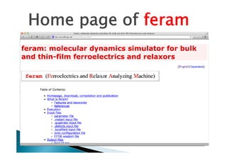 Home page of feram

 