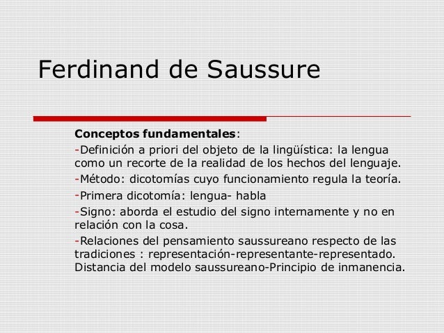 Ferdinand De Saussure Lengua Y Habla