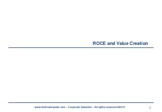2www.ferdinand-petra.com – Corporate Valuation – All rights reserved 2018 ©
ROCE and Value Creation
 