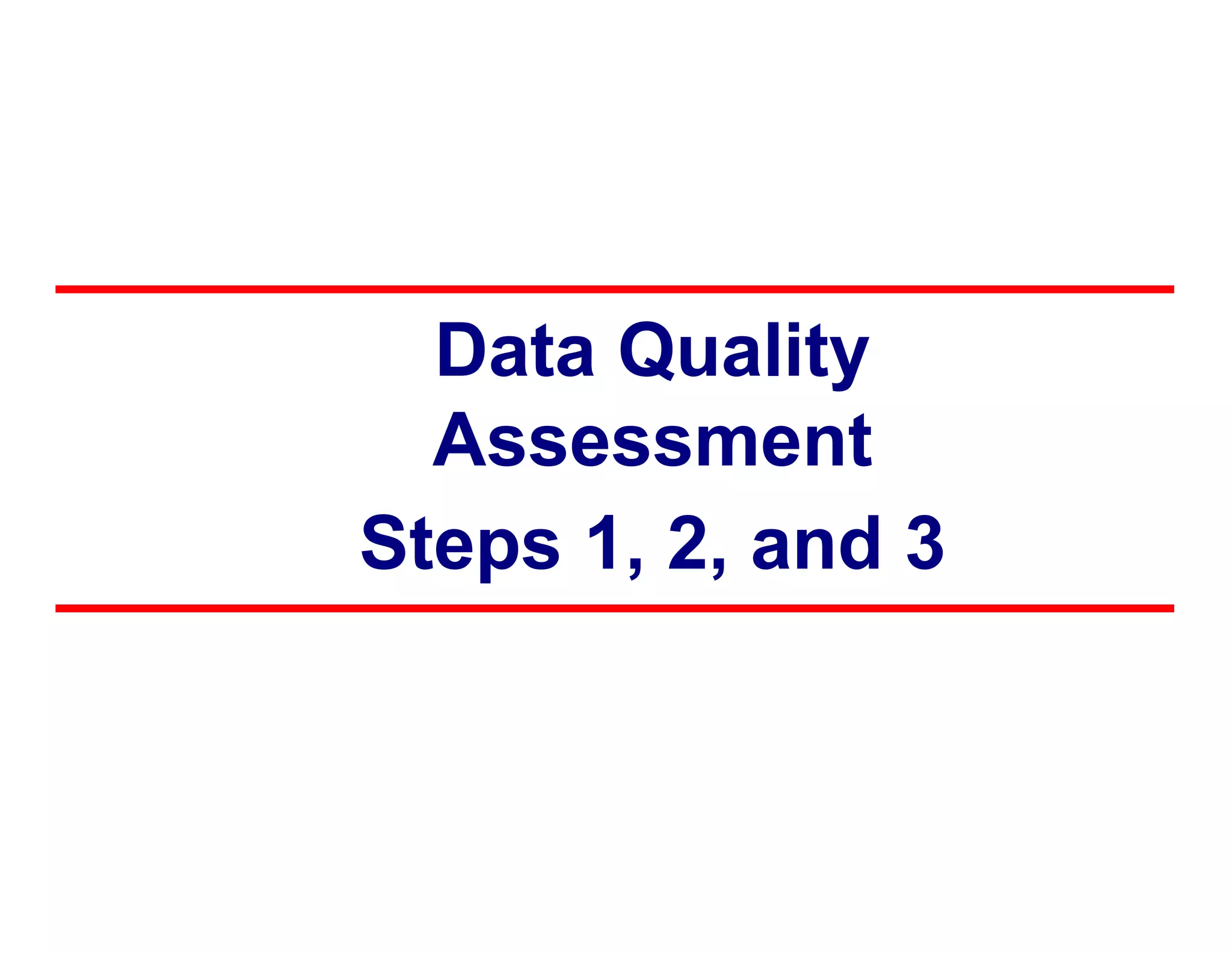 Role of Data Quality Assessment in a Project | PDF | Computer Software ...