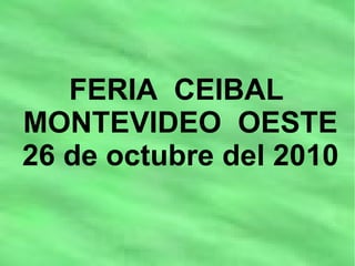 FERIA CEIBAL
MONTEVIDEO OESTE
26 de octubre del 2010
 