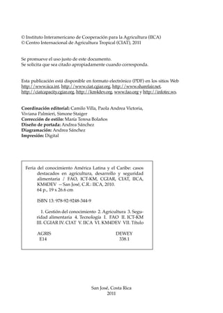 “Feria del Conocimiento América Latina y el Caribe: Casos destacados en agricultura, desarrollo y seguridad alimentaria” 