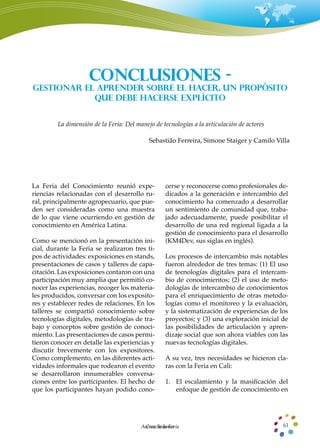 “Feria del Conocimiento América Latina y el Caribe: Casos destacados en agricultura, desarrollo y seguridad alimentaria” 