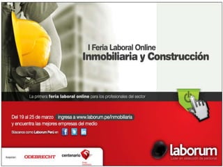 I Feria Laboral Online de Inmobiliaria y Construcción