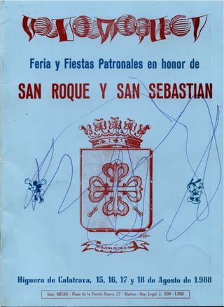 LIBRO DE FERIA Y FIESTAS HIGUERA DE CALATRAVA 1988