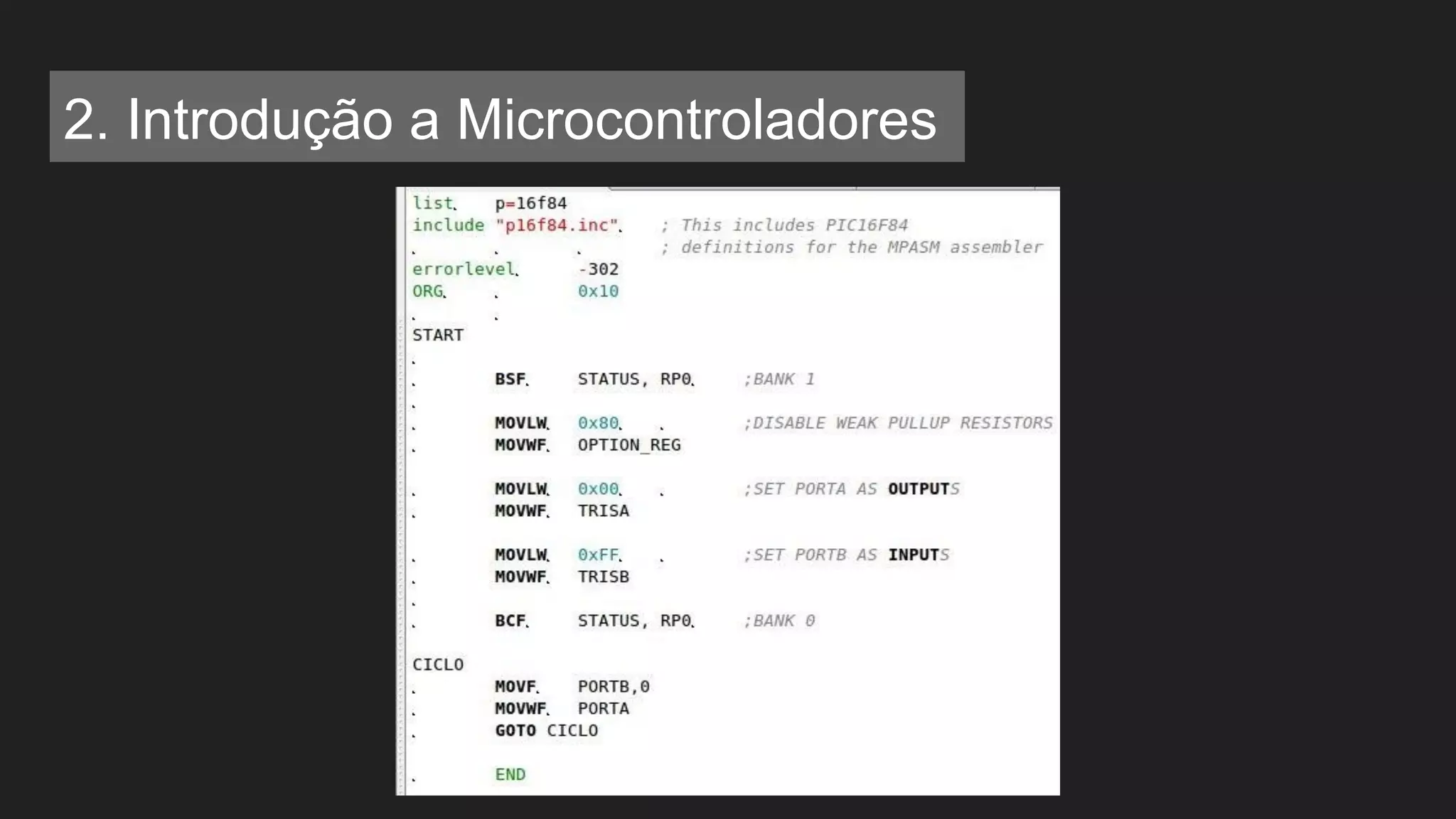 2. Introdução a Microcontroladores
 