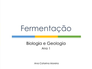 Biologia e Geologia
Ano 1
Fermentação
Ana Catarina Moreira
 