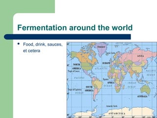 Fermentation around the world
 Food, drink, sauces,
et cetera
 