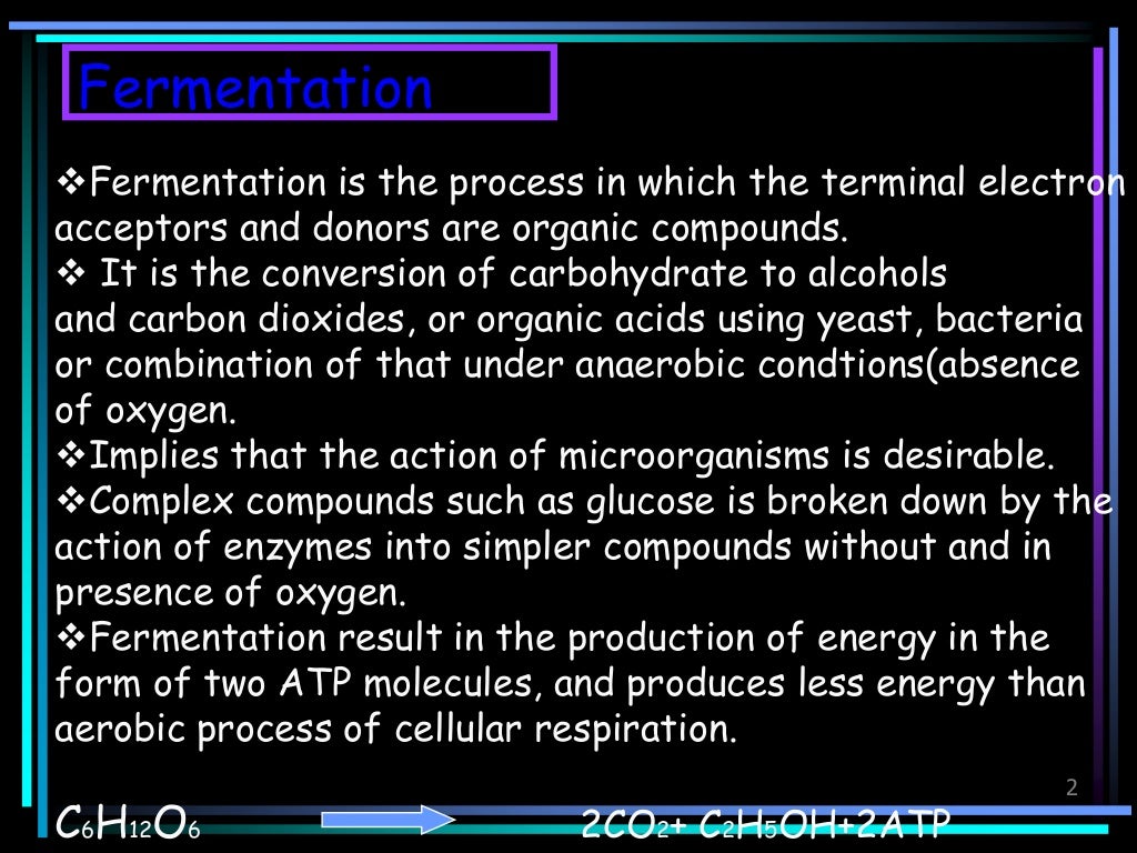 Fermentation of carbohydrates