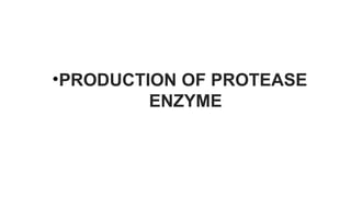 •PRODUCTION OF PROTEASE
ENZYME
 