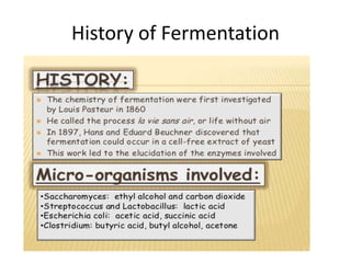 History of Fermentation
 