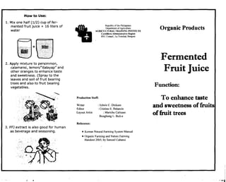 Fermented fruit juice (organic products)