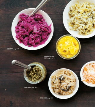 BLAUKRAUT, page 147
CHIMICHURRI, page 207
SHISO KRAUT, page 229
TURMERIC PEPPER
KRAUT, page 244
 