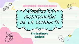 MODELO DE
MODIFICACIÓN
DE LA CONDUCTA
Cristina Garcés
Sandoval
Universidad Técnica de Ambato
 
