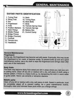 Fernandes guitars owners manual | PDF