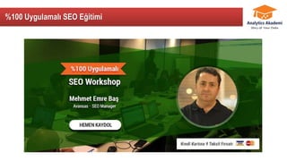 %100 Uygulamalı SEO Eğitimi
 