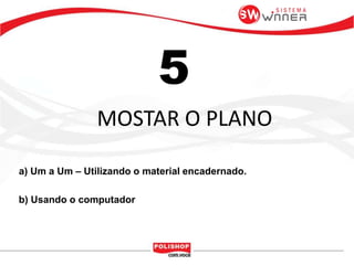 5
MOSTAR O PLANO
b) Usando o computador
a) Um a Um – Utilizando o material encadernado.
 