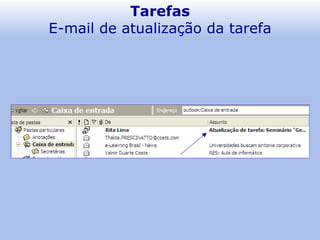 Tarefas E-mail de atualização da tarefa 