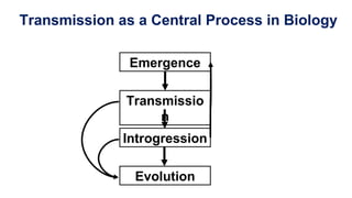 Emergence
Transmissio
n
Introgression
Evolution
Transmission as a Central Process in Biology
 