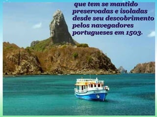   que tem se mantido preservadas e isoladas desde seu descobrimento pelos navegadores portugueses em 1503 . 