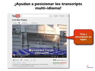 Title y
description en
inglés
¿Ayudan a posicionar los transcripts
multi-idioma?
 