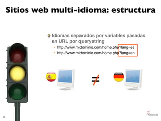 Sitios web multi-idioma: estructura

                         Idiomas separados por variables pasadas
                    ...