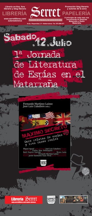 Fernando martínez laínez nos presenta la 1ª jornada de lliteratura de espías en el matarraña