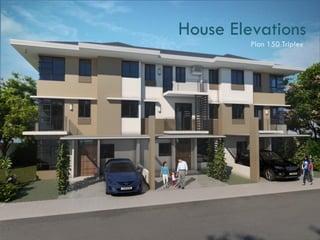 * FOR INTERNAL SALES TRAINING ONLY, CAN BE SUBJECT TO CHANGE WITHOUT PRIOR NOTICE
House Elevations
Plan 150 Triplex
 