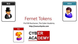 Fernet Tokens
Prof	Bill	Buchanan,	The	Cyber	Academy	
http://asecuritysite.com
 