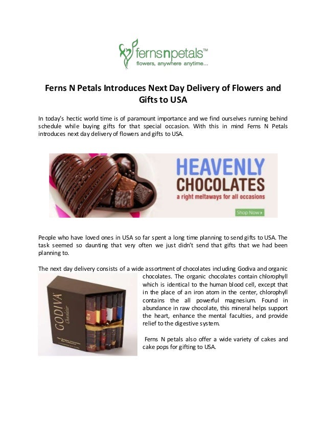 Ferns N petals introduces next day delivery of flowers