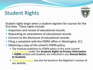 Ferpa training ihp faculty and staff | PPTX