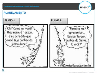 Ferramenta da Qualidade e Plano de Trabalho
Material elaborado pela Ação Consultoria e Treinamento
PLANO 1 PLANO 2
PLANEJAMENTO
 
